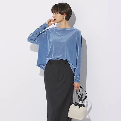 【スアデオ/suadeo】のライトベロアワイドトップス 人気、トレンドファッション・服の通販 founy(ファニー) 　ファッション　Fashion　レディースファッション　Fashion for Women　トップス・カットソー　Cut & Sew Tops　ベロアトップス　Velour Tops / Velvet-Look Items　なめらか　Smooth, Silky Texture　シアー　Sheer, See-Through　ドレープ　Drape, Draping Fabric　ベロア　Velour, Soft Velvet　洗える　Machine Washable　 other-1|ID: prp329100004020697 ipo3291000000034953185