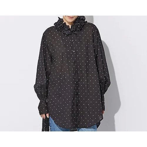 【クリンクル クリンクル クリンクル/crinkle crinkle crinkle】のcotton frill collar dot shirts インテリア・キッズ・メンズ・レディースファッション・服の通販 founy(ファニー) https://founy.com/ ファッション Fashion レディースファッション WOMEN トップス・カットソー Tops/Tshirt シャツ/ブラウス Shirts/Blouses ロング / Tシャツ T-Shirts 2024年 2024 2024-2025秋冬・A/W Aw/Autumn/Winter/Fw/Fall/2024-2025 ドット Dot フリル Frills メンズ Mens 人気 Popularity 定番 Standard |ID: prp329100004020711 ipo3291000000026664038