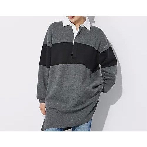 【アダワス/ADAWAS】のSMOOTH KNIT RUGBY SHIRT インテリア・キッズ・メンズ・レディースファッション・服の通販 founy(ファニー) 　ファッション　Fashion　レディースファッション　WOMEN　トップス・カットソー　Tops/Tshirt　ニット　Knit Tops　シャツ/ブラウス　Shirts/Blouses　GREY|ID: prp329100004020712 ipo3291000000026664042