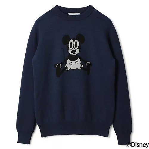 【スローン/SLOANE】の12Gダブルフェイス MICKEY MOUSE/クルーネック インテリア・キッズ・メンズ・レディースファッション・服の通販 founy(ファニー) 　ファッション　Fashion　レディースファッション　WOMEN　ジャカード　Jacquard　ダブル　Double　フェイス　Face　定番　Standard　【HPS別注】ブルー|ID: prp329100004020738 ipo3291000000027136028