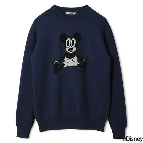 【スローン/SLOANE】の12Gダブルフェイス/MICKEY MOUSE/クルーネック インテリア・キッズ・メンズ・レディースファッション・服の通販 founy(ファニー) 　ファッション　Fashion　レディースファッション　Fashion for Women　ジャカード／ジャガード　Jacquard, Woven Pattern　ダブル　Double, Double-Breasted　フェイス　Face, Facial Design　定番　Standard, Basic Item　【HPS別注】ブルー|ID: prp329100004020738 ipo3291000000033140215
