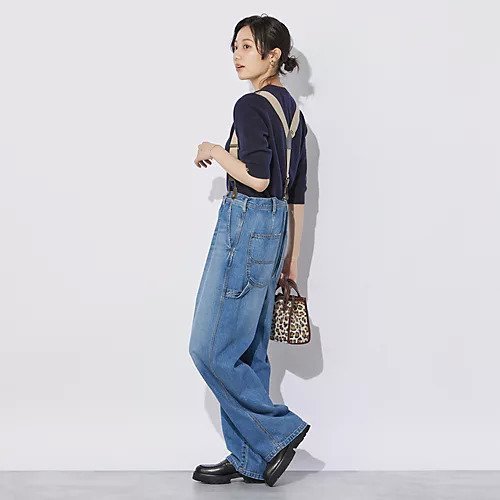 【ブリル/BRILL】のDENIMペインターパンツ 人気、トレンドファッション・服の通販 founy(ファニー) 　ファッション　Fashion　レディースファッション　Fashion for Women　パンツ　Pants & Trousers　アシンメトリー　Asymmetrical Style　サスペンダー　Suspenders, Braces　ストレート　Straight, Straight Cut　デニム　Denim, Jeans Material　other-3|ID: prp329100004020813 ipo3291000000033138368