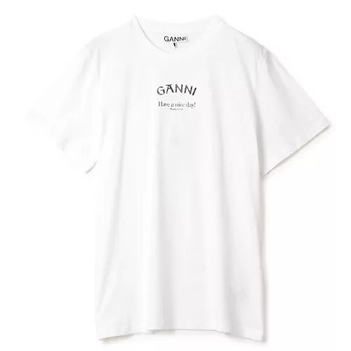 【ガニー/GANNI】のThin Jersey Relaxed O-neck T-shirt インテリア・キッズ・メンズ・レディースファッション・服の通販 founy(ファニー) 　ファッション　Fashion　レディースファッション　WOMEN　トップス・カットソー　Tops/Tshirt　シャツ/ブラウス　Shirts/Blouses　ロング / Tシャツ　T-Shirts　2024年　2024　2024-2025秋冬・A/W　Aw/Autumn/Winter/Fw/Fall/2024-2025　シンプル　Simple　ジャージー　Jersey　プリント　Print　ラウンド　Round　洗える　Washable　Bright White|ID: prp329100004021659 ipo3291000000029789274