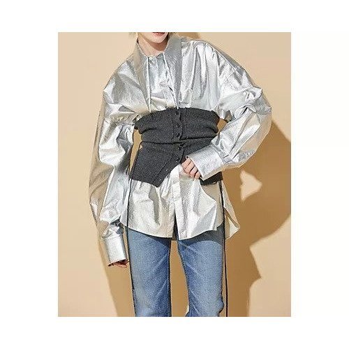 【マージ/MARGE】のMetallic tie collar shirt 人気、トレンドファッション・服の通販 founy(ファニー) 　ファッション　Fashion　レディースファッション　WOMEN　トップス・カットソー　Tops/Tshirt　シャツ/ブラウス　Shirts/Blouses　2024年　2024　2024-2025秋冬・A/W　Aw/Autumn/Winter/Fw/Fall/2024-2025　カフス　Cuffs　クラシック　Classic　シルバー　Silver　ダブル　Double　ドレス　Dress　フォルム　Form　フロント　Front　 other-1|ID: prp329100004021683 ipo3291000000026677122