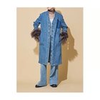 【タナカ/TANAKA】のNO COLLAR WORK COAT MID BLUE|ID: prp329100004021855 ipo3291000000026678115