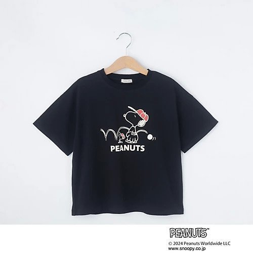 【シューラルー/SHOO LA RUE / KIDS】の【PEANUTS】プリントゆるTシャツ インテリア・キッズ・メンズ・レディースファッション・服の通販 founy(ファニー) 　ファッション　Fashion　キッズファッション　KIDS　おすすめ　Recommend　イラスト　Illustration　シンプル　Simple　スマート　Smart　プリント　Print　半袖　Short Sleeve　ブラック|ID: prp329100004025324 ipo3291000000027015754