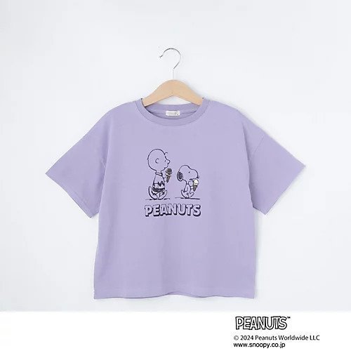 【シューラルー/SHOO LA RUE / KIDS】の【PEANUTS】プリントゆるTシャツ インテリア・キッズ・メンズ・レディースファッション・服の通販 founy(ファニー) 　ファッション　Fashion　キッズファッション　KIDS　おすすめ　Recommend　イラスト　Illustration　シンプル　Simple　スマート　Smart　プリント　Print　半袖　Short Sleeve　ラベンダー|ID: prp329100004025324 ipo3291000000027015755