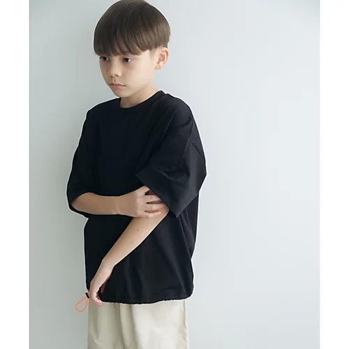 【グリーンレーベルリラクシング/green label relaxing / UNITED ARROWS / KIDS】のTJ 裾ゴム ビッグ Tシャツ / キッズ 140cm-160cm インテリア・キッズ・メンズ・レディースファッション・服の通販 founy(ファニー) 　ファッション　Fashion　キッズファッション　KIDS　シンプル　Simple　ネオン　Neon　ビッグ　Big　無地　Plain Color　ワンポイント　One Point　夏　Summer　BLACK|ID: prp329100004025334 ipo3291000000026716984