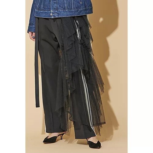 【マージ/MARGE】のPleated tulle wrap skirt インテリア・キッズ・メンズ・レディースファッション・服の通販 founy(ファニー) 　ファッション　Fashion　レディースファッション　WOMEN　スカート　Skirt　2023年　2023　2023-2024秋冬・A/W　Aw/Autumn/Winter//Fw/Fall-Winter/2023-2024　スクエア　Square　チュール　Tulle　プリーツ　Pleats　ラップ　Wrap　black|ID: prp329100004026228 ipo3291000000026729604