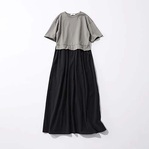 【イーバイエクラ/E by eclat】のTシャツドッキングワンピース 人気、トレンドファッション・服の通販 founy(ファニー) 　ファッション　Fashion　レディースファッション　WOMEN　ワンピース　Dress　なめらか　Smooth　スリット　Slit　タイプライター　Typewriter　ドッキング　Docking　フェミニン　Feminine　ラウンド　Round　リラックス　Relax　洗える　Washable　軽量　Lightweight　 other-1|ID: prp329100004028095 ipo3291000000031850691