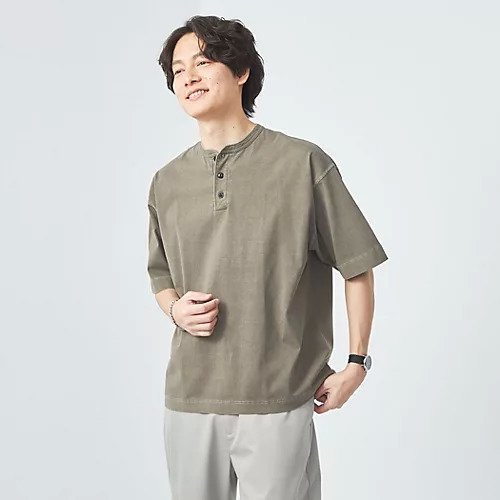 【グリーンレーベルリラクシング/green label relaxing / UNITED ARROWS / MEN】の【別注】GLR ヘンリーネック ピグメント 半袖 Tシャツ カットソー インテリア・キッズ・メンズ・レディースファッション・服の通販 founy(ファニー) 　ファッション　Fashion　メンズファッション　MEN　トップス・カットソー　Tops/Tshirt/Men　シャツ　Shirts　インナー　Inner　カットソー　Cut And Sew　ジャケット　Jacket　トレンド　Trend　フィット　Fit　ブルゾン　Blouson　別注　Special Order　半袖　Short Sleeve　DK.BROWN|ID: prp329100004028205 ipo3291000000028235012