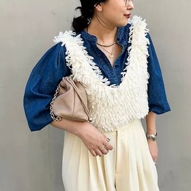 【ララージ/Laraaji】のループ編みビスチェ 人気、トレンドファッション・服の通販 founy(ファニー) ファッション Fashion レディースファッション WOMEN トップス・カットソー Tops/Tshirt ビスチェ Bustier 2024年 2024 2024-2025秋冬・A/W Aw/Autumn/Winter/Fw/Fall/2024-2025 デニム Denim ビスチェ Bustier ビンテージ Vintage プリント Print ボトム Bottom ループ Loop |ID:prp329100004034692