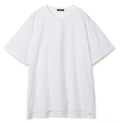 【イレーヴ/YLEVE】のORGANIC COTTON BIO T インテリア・キッズ・メンズ・レディースファッション・服の通販 founy(ファニー) 　ファッション　Fashion　レディースファッション　Fashion for Women　イレヘム　Irregular Hemline　シンプル　Simple, Minimal　スリット　Slit, Slit Detail　チェック　Check, Plaid, Tartan　ロング　Long, Long-Length　WHITE|ID: prp329100004035778 ipo3291000000035743214
