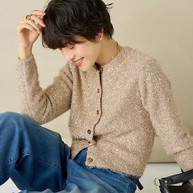 【ノーリーズソフィー/NOLLEY'S sophi】 カシミヤ混キラキラフェザークルーネックカーディガン人気、トレンドファッション・服の通販 founy(ファニー) ファッション Fashion レディースファッション WOMEN トップス・カットソー Tops/Tshirt カーディガン Cardigans 2024年 2024 2024-2025秋冬・A/W Aw/Autumn/Winter/Fw/Fall/2024-2025 カシミヤ Cashmere ボトム Bottom 秋 Autumn/Fall |ID:prp329100004035837