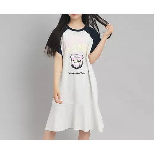 【ピンク ラテ/PINK-latte / KIDS】の裾ラッフルカットワンピース 人気、トレンドファッション・服の通販 founy(ファニー) 　ファッション　Fashion　キッズファッション　KIDS　ワンピース　Dress/Kids　スリーブ　Sleeve　トレンド　Trend　フレンチ　French　プリント　Print　ポケット　Pocket　 other-1|ID: prp329100004039276 ipo3291000000026930678