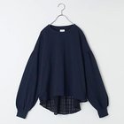 【トゥエルブクローゼット/12closet】の【洗える】バックフレア切替カットソー ネイビー&#215;ネイビー|ID:prp329100004042100