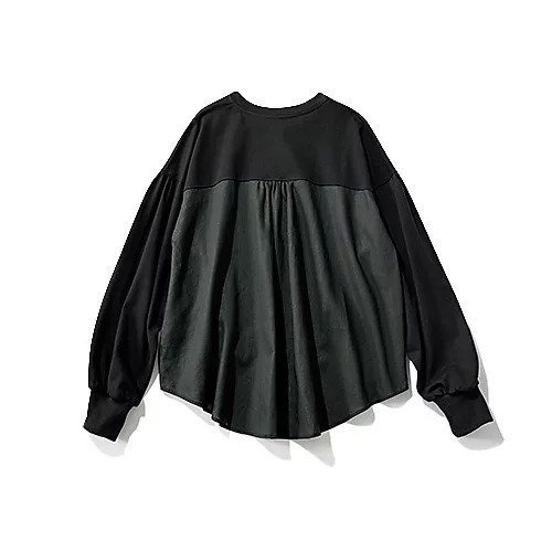 【トゥエルブクローゼット/12closet】の【洗える】バックフレア切替カットソー 人気、トレンドファッション・服の通販 founy(ファニー) 　ファッション　Fashion　レディースファッション　Fashion for Women　トップス・カットソー　Cut & Sew Tops　カットソー・ベーシックTシャツ　Cut-and-Sewn Tops / Stretch Tees & Basics　10月号　October Issue　カットソー　Cut and Sewn Top　カフス　Cuff Design　チェック　Check, Plaid, Tartan　フレア　Flare, Flared　ボックス　Boxy, Box Shape　切替　Switching, Contrast Panel　洗える　Machine Washable　other-3|ID: prp329100004042100 ipo3291000000031941822
