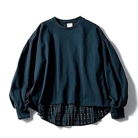 【トゥエルブクローゼット/12closet】の【洗える】バックフレア切替カットソー 人気、トレンドファッション・服の通販 founy(ファニー) ファッション Fashion レディースファッション Fashion for Women トップス・カットソー Cut & Sew Tops カットソー・ベーシックTシャツ Cut-and-Sewn Tops / Stretch Tees & Basics 10月号 October Issue カットソー Cut and Sewn Top カフス Cuff Design チェック Check, Plaid, Tartan フレア Flare, Flared ボックス Boxy, Box Shape 切替 Switching, Contrast Panel 洗える Machine Washable |ID:prp329100004042100