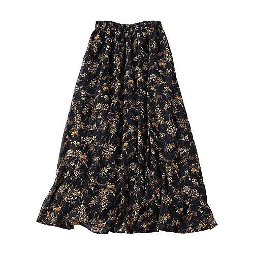 【エムセブンデイズ/M7days】のダークフラワープリントスカート 人気、トレンドファッション・服の通販 founy(ファニー) 　ファッション　Fashion　レディースファッション　Fashion for Women　スカート　Skirts　イエロー　Yellow　洗える　Machine Washable　秋　Autumn　キャップ　Cap, Baseball Cap　スニーカー　Sneakers, Trainers　フェミニン　Feminine, Girly　フラワー　Flower, Floral　プリント　Print, Printed Pattern　ベーシック　Basic, Essential　ロング　Long, Long-Length　夏　Summer　ビジネス 仕事 通勤　Business / Work / Commuting　 other-1|ID: prp329100004042110 ipo3291000000034069970