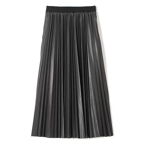 【スアデオ/suadeo】のフェイクレザープリーツスカート インテリア・キッズ・メンズ・レディースファッション・服の通販 founy(ファニー) 　ファッション　Fashion　レディースファッション　Fashion for Women　スカート　Skirts　プリーツスカート / 上品フェミニンスタイル　Pleated Skirts　フェイクレザー　Faux Leather, PU Leather　プリーツ　Pleats, Pleated　モノトーン　Monotone, Black and White　チャコールグレー|ID: prp329100004042111 ipo3291000000034955843