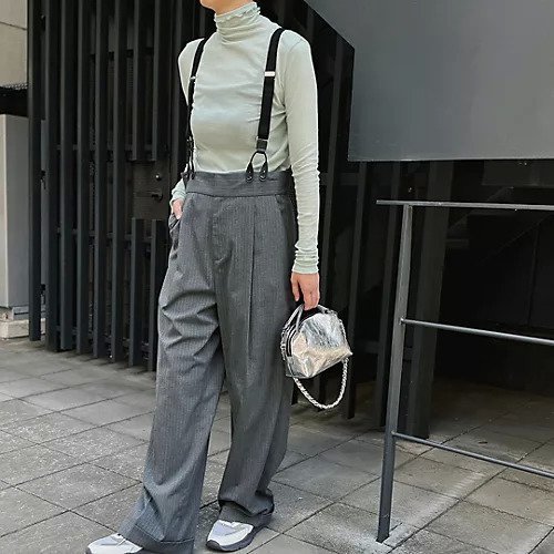 【スアデオ/suadeo】の腰高サスペンダー付きパンツ 人気、トレンドファッション・服の通販 founy(ファニー) 　ファッション　Fashion　レディースファッション　Fashion for Women　パンツ　Pants & Trousers　サスペンダー　Suspenders, Braces　ストライプ　Stripe, Striped Pattern　ダブル　Double, Double-Breasted　マニッシュ　Mannish, Boyish　other-3|ID: prp329100004042112 ipo3291000000034956549