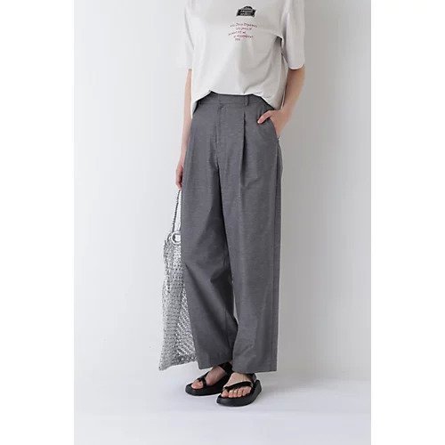 【ヒューマンウーマン/HUMAN WOMAN】のPE/C/麻ストレッチパンツ インテリア・キッズ・メンズ・レディースファッション・服の通販 founy(ファニー) 　ファッション　Fashion　レディースファッション　WOMEN　パンツ　Pants　おすすめ　Recommend　スタンダード　Standard　ストレッチ　Stretch　夏　Summer　グレーシャンブレー|ID: prp329100004045761 ipo3291000000030966485