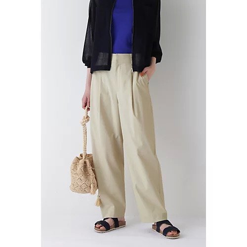 【ヒューマンウーマン/HUMAN WOMAN】のPE/C/麻ストレッチパンツ インテリア・キッズ・メンズ・レディースファッション・服の通販 founy(ファニー) 　ファッション　Fashion　レディースファッション　WOMEN　パンツ　Pants　おすすめ　Recommend　スタンダード　Standard　ストレッチ　Stretch　夏　Summer　ベージュ|ID: prp329100004045761 ipo3291000000030966486