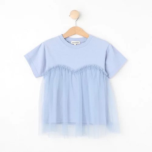 【シューラルー/SHOO LA RUE / KIDS】の【110-140cm】チュールドッキング半袖Tシャツ インテリア・キッズ・メンズ・レディースファッション・服の通販 founy(ファニー) https://founy.com/ ファッション Fashion キッズファッション KIDS カットソー Cut And Sew スマート Smart チュール Tulle ドッキング Docking 切替 Switching 半袖 Short Sleeve 無地 Plain Color |ID: prp329100004047723 ipo3291000000027116103