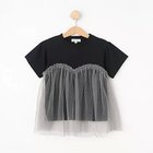 【シューラルー/SHOO LA RUE / KIDS】の【110-140cm】チュールドッキング半袖Tシャツ ブラック|ID: prp329100004047723 ipo3291000000027116106