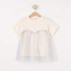 【シューラルー/SHOO LA RUE / KIDS】の【110-140cm】チュールドッキング半袖Tシャツ オフホワイト|ID: prp329100004047723 ipo3291000000029586029