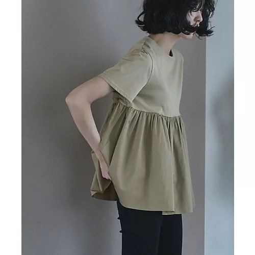 【マージュール/marjour】のOTONA SWITCHING HALF PEPLUM TEE インテリア・キッズ・メンズ・レディースファッション・服の通販 founy(ファニー) 　ファッション　Fashion　レディースファッション　WOMEN　インナー　Inner　洗える　Washable　ストレッチ　Stretch　トレンド　Trend　ドッキング　Docking　ベーシック　Basic　ペプラム　Peplum　半袖　Short Sleeve　ロング　Long　ワイド　Wide　【HPS別注】カフェオレ|ID: prp329100004048822 ipo3291000000027134997