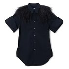 【トーガ プルラ/TOGA PULLA】のCotton S/S shirt with feather NAVY|ID: prp329100004051246 ipo3291000000027209980