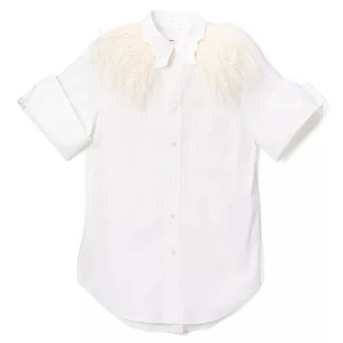 【トーガ プルラ/TOGA PULLA】のCotton S/S shirt with feather インテリア・キッズ・メンズ・レディースファッション・服の通販 founy(ファニー) 　ファッション　Fashion　レディースファッション　WOMEN　トップス・カットソー　Tops/Tshirt　シャツ/ブラウス　Shirts/Blouses　2024年　2024　2024-2025秋冬・A/W　Aw/Autumn/Winter/Fw/Fall/2024-2025　S/S・春夏　Ss・Spring/Summer　フェザー　Feather　夏　Summer　洗える　Washable　WHITE|ID: prp329100004051246 ipo3291000000027209981