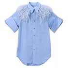 【トーガ プルラ/TOGA PULLA】のCotton S/S shirt with feather L.BLUE|ID: prp329100004051246 ipo3291000000027209982