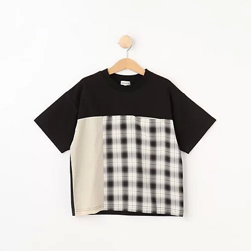 【シューラルー/SHOO LA RUE / KIDS】の【110-140cm】チェック切替え配色Tシャツ インテリア・キッズ・メンズ・レディースファッション・服の通販 founy(ファニー) https://founy.com/ ファッション Fashion キッズファッション KIDS カットソー Cut And Sew シンプル Simple スマート Smart チェック Check ボトム Bottom ポケット Pocket ワイド Wide |ID: prp329100004051326 ipo3291000000027210701