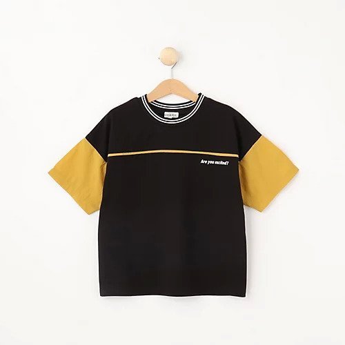 【シューラルー/SHOO LA RUE / KIDS】の【110-140cm】異素材ミックス お袖切替Tシャツ 人気、トレンドファッション・服の通販 founy(ファニー) 　ファッション　Fashion　キッズファッション　KIDS　カットソー　Cut And Sew　シンプル　Simple　スマート　Smart　ドッキング　Docking　パイピング　Piping　プリント　Print　ミックス　Mix　ワイド　Wide　切替　Switching　半袖　Short Sleeve　 other-1|ID: prp329100004051327 ipo3291000000027210705