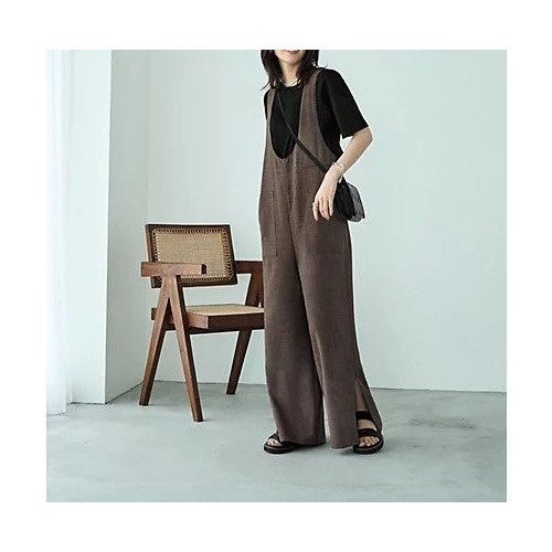 【スタイルデリ/STYLE DELI】の綾織り裾スリットサロペット 人気、トレンドファッション・服の通販 founy(ファニー) 　ファッション　Fashion　レディースファッション　WOMEN　ワンピース　Dress　サロペット　Salopette　インナー　Inner　春　Spring　秋　Autumn/Fall　くるぶし　Ankle　カットソー　Cut And Sew　クール　Cool　サマー　Summer　サロペット　Overalls　ジャケット　Jacket　スタイリッシュ　Stylish　ストレッチ　Stretch　スリット　Slit　タンク　Tank　フロント　Front　ポケット　Pocket　ミックス　Mix　ループ　Loop　ワイド　Wide　S/S・春夏　Ss・Spring/Summer　夏　Summer　 other-1|ID: prp329100004053808 ipo3291000000027268025