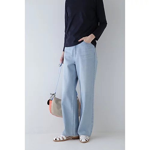 【ヒューマンウーマン/HUMAN WOMAN】のセミワイドデニム インテリア・キッズ・メンズ・レディースファッション・服の通販 founy(ファニー) 　ファッション　Fashion　レディースファッション　WOMEN　おすすめ　Recommend　スタンダード　Standard　デニム　Denim　フィット　Fit　定番　Standard　ブルー|ID: prp329100004054779 ipo3291000000030966495