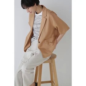 【ヒューマンウーマン/HUMAN WOMAN】 ポプリンワッシャーハーフスリーブジャケット人気、トレンドファッション・服の通販 founy(ファニー) ファッション Fashion レディースファッション WOMEN アウター Coat Outerwear ジャケット Jackets おすすめ Recommend ジャケット Jacket スタンダード Standard トレンド Trend バランス Balance 半袖 Short Sleeve |ID:prp329100004055940