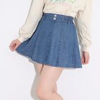 【ピンク ラテ/PINK-latte / KIDS】の2つボタンサーキュラースカート 人気、トレンドファッション・服の通販 founy(ファニー) ファッション Fashion キッズファッション KIDS おすすめ Recommend チェック Check デニム Denim ポケット Pocket thumbnail ブルー|ID: prp329100004058709 ipo3291000000027412586