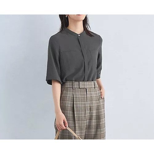 【グリーンレーベル リラクシング / ユナイテッドアローズ/green label relaxing / UNITED ARROWS】のドライタッチ ポケット シャツ -マシンウォッシャブル- インテリア・キッズ・メンズ・レディースファッション・服の通販 founy(ファニー) 　ファッション　Fashion　レディースファッション　WOMEN　トップス・カットソー　Tops/Tshirt　シャツ/ブラウス　Shirts/Blouses　秋　Autumn/Fall　シンプル　Simple　スリット　Slit　ボトム　Bottom　ポケット　Pocket　ロング　Long　おすすめ　Recommend　夏　Summer　ビジネス 仕事 通勤　Business　DK.GRAY|ID: prp329100004064560 ipo3291000000027387166