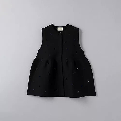 【ユナイテッドアローズ/UNITED ARROWS】のマルチビジュー ニットベスト インテリア・キッズ・メンズ・レディースファッション・服の通販 founy(ファニー) 　ファッション　Fashion　レディースファッション　WOMEN　アウター　Coat Outerwear　トップス・カットソー　Tops/Tshirt　ニット　Knit Tops　ベスト/ジレ　Gilets/Vests　インナー　Inner　カットソー　Cut And Sew　ノースリーブ　No Sleeve　人気　Popularity　ビジュー　Bijou　フレア　Flare　ベスト　Vest　ペプラム　Peplum　ミラノリブ　Milan Ribs　BLACK|ID: prp329100004064572 ipo3291000000027387234