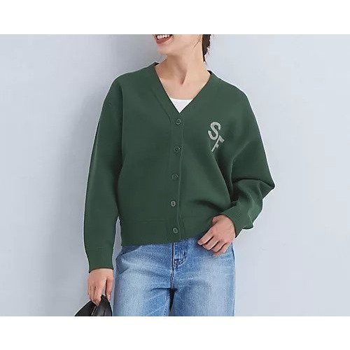 【グリーンレーベル リラクシング / ユナイテッドアローズ/green label relaxing / UNITED ARROWS】の【別注】レタリング Vネック ニット カーディガン インテリア・キッズ・メンズ・レディースファッション・服の通販 founy(ファニー) 　ファッション　Fashion　レディースファッション　WOMEN　トップス・カットソー　Tops/Tshirt　ニット　Knit Tops　カーディガン　Cardigans　Vネック　V-Neck　おすすめ　Recommend　カーディガン　Cardigan　シンプル　Simple　タートルネック　Turtleneck　デニム　Denim　トレンド　Trend　ハーフ　Half　ミニスカート　Mini Skirt　別注　Special Order　KELLY|ID: prp329100004064583 ipo3291000000027387301