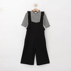 【シューラルー/SHOO LA RUE / KIDS】の【110-140cm/2点セット】フリルサロペット+5分袖ボーダートップス ブラック|ID: prp329100004065077 ipo3291000000029585204