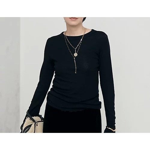 【ノーリーズ/NOLLEY'S】のMY STANDARDウォッシャブルリブクルーネックプルオーバーカットソー 人気、トレンドファッション・服の通販 founy(ファニー) 　ファッション　Fashion　レディースファッション　WOMEN　トップス・カットソー　Tops/Tshirt　プルオーバー　Pullover　カットソー　Cut and Sewn　2024年　2024　2024-2025秋冬・A/W　Aw/Autumn/Winter/Fw/Fall/2024-2025　スリット　Slit　ベーシック　Basic　 other-1|ID: prp329100004066799 ipo3291000000031605018