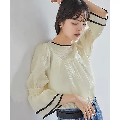 【ビス/VIS】のバイカラーシアーブラウス 人気、トレンドファッション・服の通販 founy(ファニー) 　ファッション　Fashion　レディースファッション　WOMEN　トップス・カットソー　Tops/Tshirt　シャツ/ブラウス　Shirts/Blouses　春　Spring　秋　Autumn/Fall　シアー　Sheer　シンプル　Simple　ティアード　Tiered　デコルテ　Decolletage　デニム　Denim　バランス　Balance　パイピング　Piping　ミックス　Mix　ミニスカート　Mini Skirt　A/W・秋冬　Aw・Autumn/Winter・Fw・Fall-Winter　おすすめ　Recommend　2024年　2024　2024-2025秋冬・A/W　Aw/Autumn/Winter/Fw/Fall/2024-2025　 other-1|ID: prp329100004066817 ipo3291000000027911923