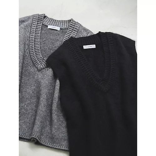 【スアデオ/suadeo】のダブルリブVネックベスト 人気、トレンドファッション・服の通販 founy(ファニー) 　ファッション　Fashion　レディースファッション　Fashion for Women　アウター　Coat / Outerwear Collection　トップス・カットソー　Cut & Sew Tops　ベスト&ジレ / 重ね着スタイル　Vests & Gilets　Vネックトップス　V-Neck Tops / V-Cut Neckline Shirts　インナー　Innerwear　洗える　Machine Washable　カットソー　Cut and Sewn Top　シンプル　Simple, Minimal　バランス　Balance, Style Balance　ベスト　Vest, Waistcoat　ベーシック　Basic, Essential　メランジ　Melange, Mixed Yarn　レギュラー　Regular, Standard Fit　ロング　Long, Long-Length　おすすめ　Recommended / Our Picks　エレガント 上品　Elegant　other-3|ID: prp329100004066851 ipo3291000000034955002