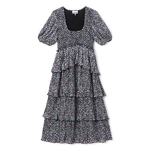 【ガニー/GANNI】のPleated Georgette Layer Smock Midi Dress インテリア・キッズ・メンズ・レディースファッション・服の通販 founy(ファニー) https://founy.com/ ファッション Fashion レディースファッション WOMEN ワンピース Dress ドレス Party Dresses 2024年 2024 2024-2025秋冬・A/W Aw/Autumn/Winter/Fw/Fall/2024-2025 ティアード Tiered ドレス Dress ロング Long ヴィンテージ Vintage 洗える Washable |ID: prp329100004066890 ipo3291000000027411603