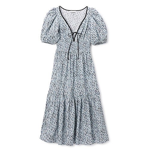 【ガニー/GANNI】のPrinted Cotton Long Smock Dress インテリア・キッズ・メンズ・レディースファッション・服の通販 founy(ファニー) https://founy.com/ ファッション Fashion レディースファッション WOMEN ワンピース Dress ドレス Party Dresses 2024年 2024 2024-2025秋冬・A/W Aw/Autumn/Winter/Fw/Fall/2024-2025 クラシカル Classical スモック Smock スリーブ Sleeve ティアード Tiered ドレス Dress パイピング Piping 今季 This Season 洗える Washable |ID: prp329100004066891 ipo3291000000027411605