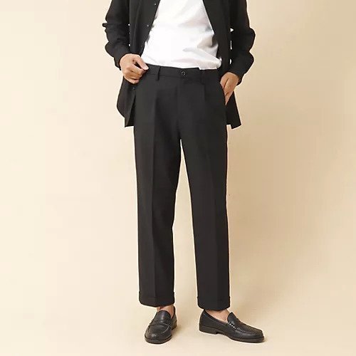 【ノーリーズ グッドマン/NOLLEY'S goodman / MEN】の《吸水速乾》2wayストレッチ ジャスト丈 スラックスパンツ インテリア・キッズ・メンズ・レディースファッション・服の通販 founy(ファニー) 　ファッション　Fashion　メンズファッション　MEN　ボトムス　Bottoms/Men　吸水　Water Absorption　ストレッチ　Stretch　スラックス　Slacks　セットアップ　Set Up　ダブル　Double　リラックス　Relax　ロング　Long　ビジネス 仕事 通勤　Business　ブラック|ID: prp329100004067022 ipo3291000000027412304